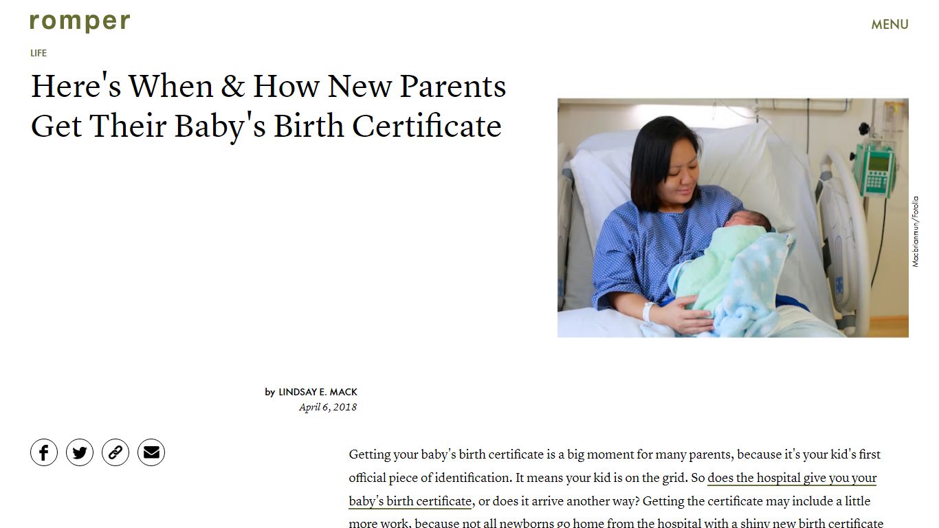 Does The Hospital Give You Your Baby's Birth Certificate? It's ... - Romper